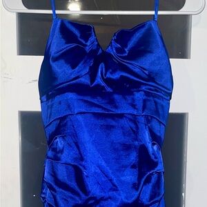Le Chateau Royal Blue Strapless Dress